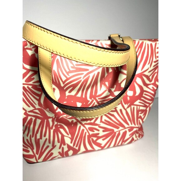 Kate Spade tote coral leaf pattern - Picture 5 of 10